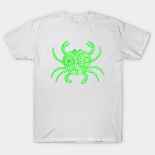 Mandala Crab (green and white) T-Shirt